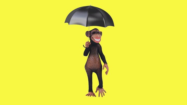 Fun 3D cartoon money animation with an umbrella (with alpha channel included)