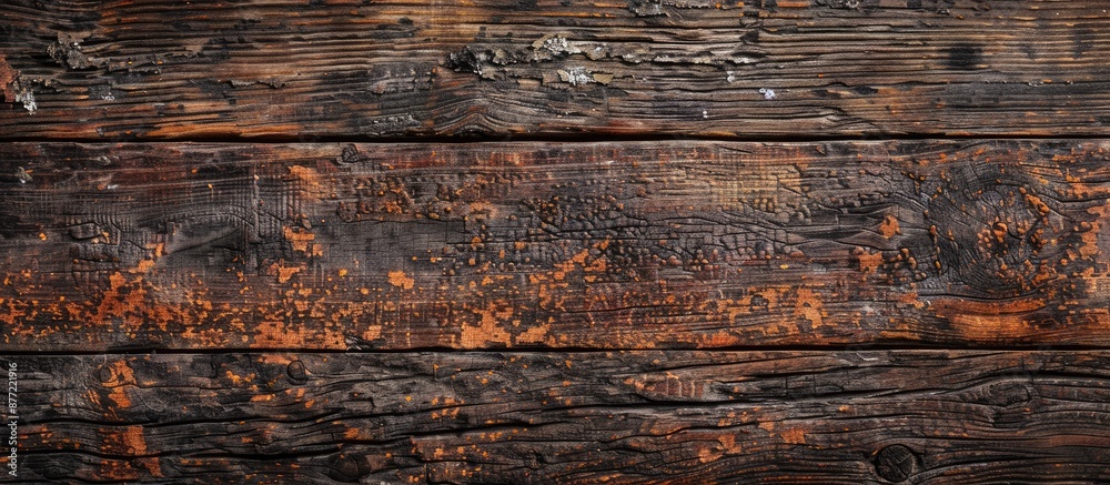 Poster Old natural patterns create a textured dark wood surface background perfect for displaying text or images on a copy space image