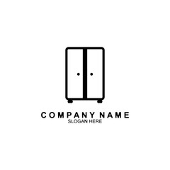 Home interior furniture. Minimalist wardrobe modern logo design vector icon illustration. Room decoration vector illustration.