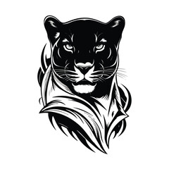 Panther Face silhouette vector 