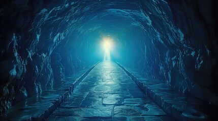 Light at the End of the Tunnel: A dark tunnel with a bright, welcoming light at the end, symbolizing hope in overcoming challenges