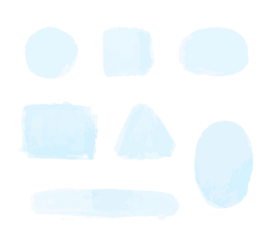 ムラのある水彩風ふきだしデザインフレームセット 水色