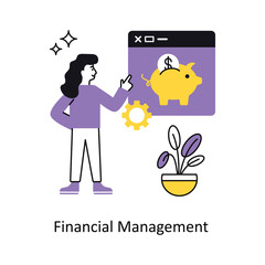 Financial Management  vector Flat Design illustration. Symbol on White background EPS 10 File