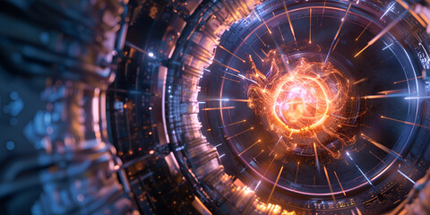 "Particle Collider Concept - Advanced Physics Research | High-Energy Particles in Collider - Scientific Innovation"

