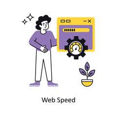 Web Speed vector Flat Design illustration. Symbol on White background EPS 10 File
