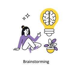 Brainstorming vector Flat Design illustration. Symbol on White background EPS 10 File
