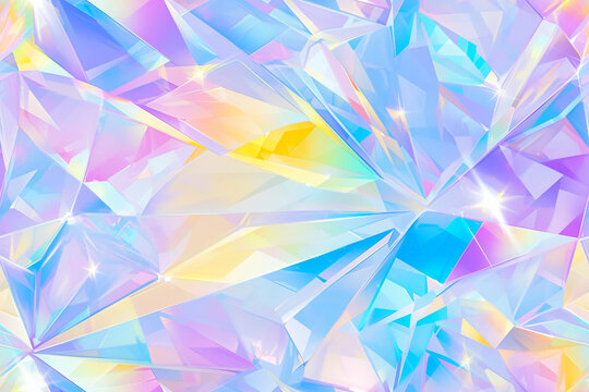 This image showcases a multicolored crystal pattern with a faceted, prismatic design, creating a sparkling and dazzling effect.