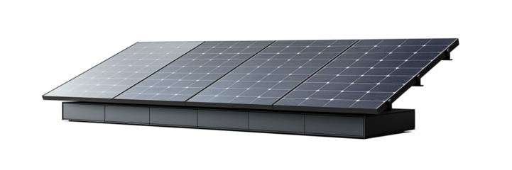 Modern hi tech solar panel isolated on transparent background. Ecological source of save energy. Concept of alternative energy technologies