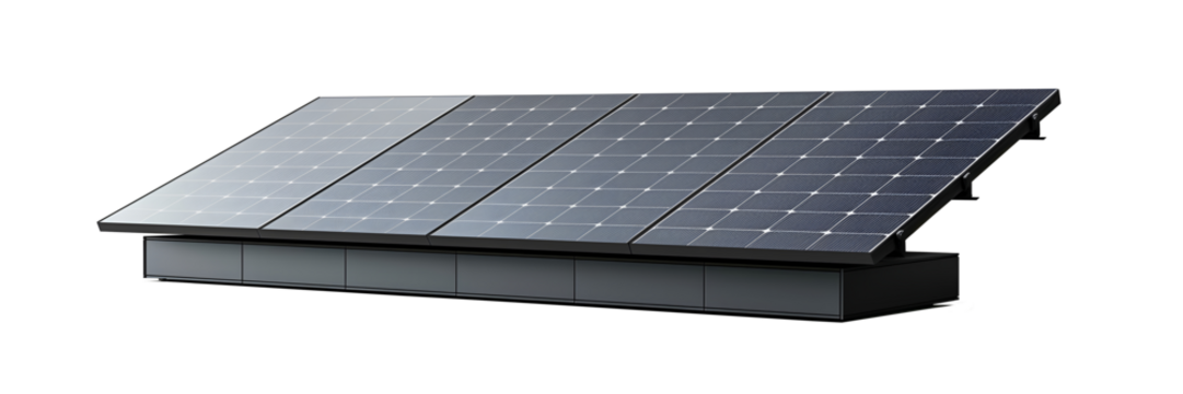 Modern hi tech solar panel isolated on transparent background. Ecological source of save energy. Concept of alternative energy technologies