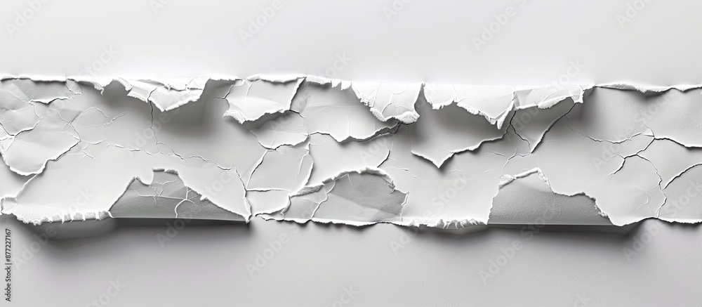 Poster White background with torn paper and clipping path for copy space image