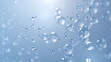 polyether ether ketone molecular structure 3d, peek, structural chemical formula view from a microscope