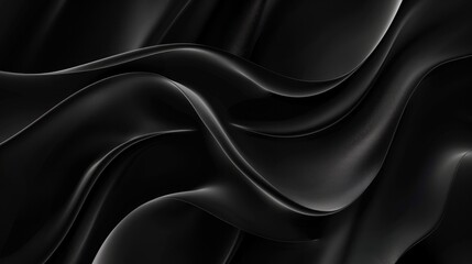 Obraz premium Black Wave. Luxurious Black Wave in Abstract Organic Background