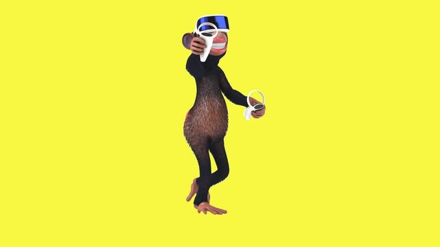 Fun 3D cartoon money animation with virtual reality (with alpha channel included)