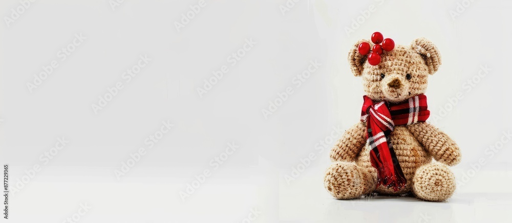 Poster a christmas decoration toy is displayed against a white backdrop with copy space image