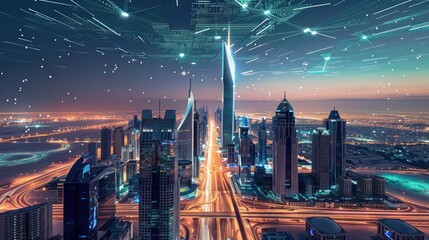 Fototapeta premium Saudi telecommunications, connectivity, innovation, computers