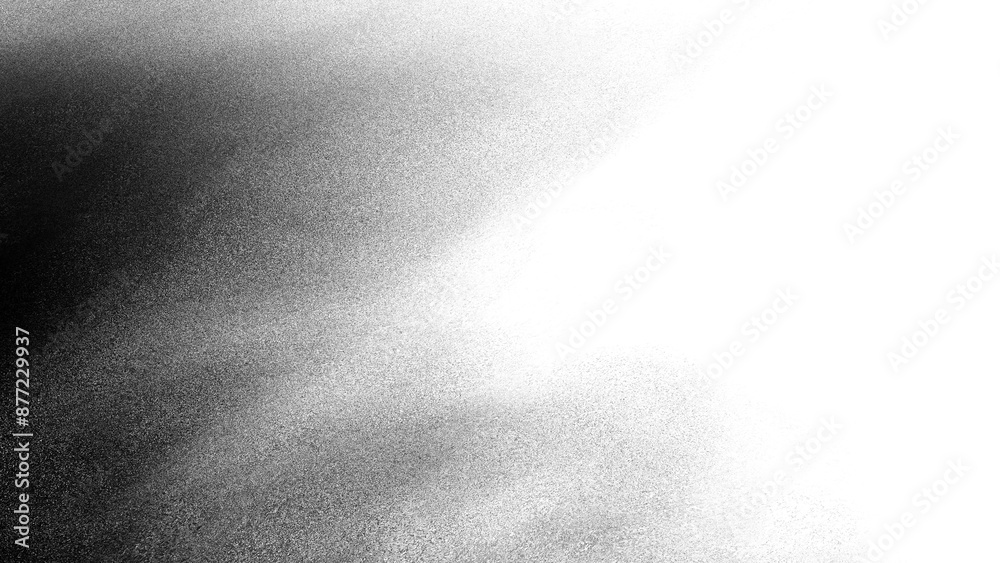 Poster Black noise grain transparent gradient background. Dust effect with Transparent png overlay background