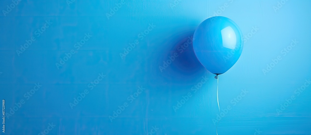 Poster A blue balloon on a soft blue backdrop perfect for incorporating text or images within the frame. with copy space image. Place for adding text or design