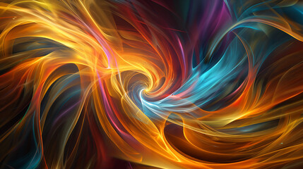 Obraz premium Vibrant swirling colors creating abstract energy waves.
