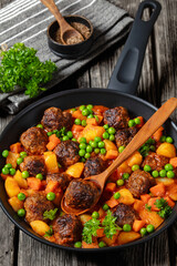 turkish meatball stew, sulu kofte, in a pan