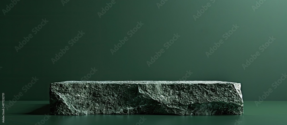 Aufkleber stone podium displayed on a green backdrop with copy space image