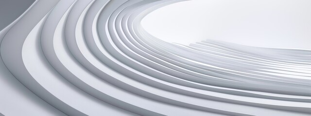 Fototapeta premium Abstract White Curved Lines, Minimalist Design