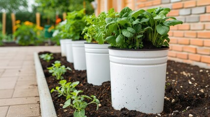 Home composting setup in a backyard garden, waste reduction strategy, sustainable household practices