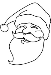Santaclaus smile lineart drawing 