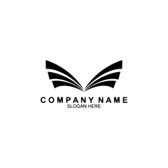 Book Logo Education Flat Vector Design template elements.