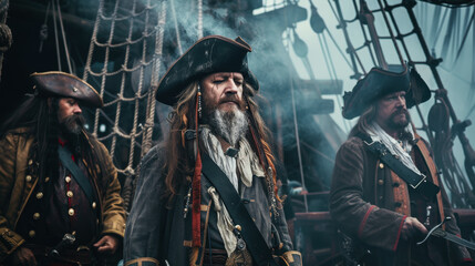 Fototapeta premium International Pirate Imitation Day.harsh pirates. A formidable pirate. The pirate ship