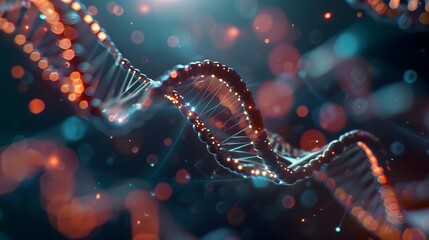 Captivating DNA Molecule Structure Glowing in Dynamic Abstract Design