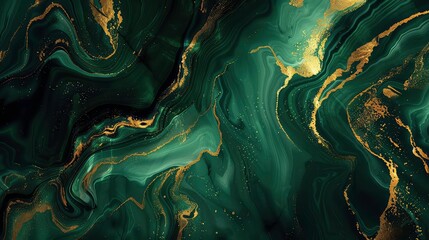 Background green gold abstract texture marble pattern liquid ink paint. Dark background green gold luxury stone wallpaper golden watercolor foil agate black art design emerald color fluid water modern