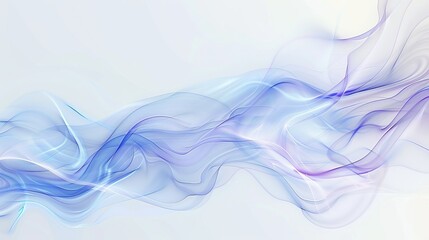 Abstract Blue and White Waves with Light and Smoky Background