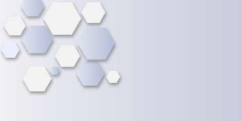 Vector hexagon banner design background with hexagon pattern. Digital futuristic banner technology concept background. Design for science, banner, medicine or technology background.