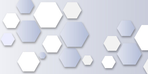 Vector hexagon banner design background with hexagon pattern. Digital futuristic banner technology concept background. Design for science, banner, medicine or technology background.