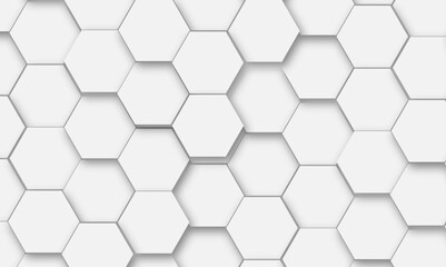 Background with white and grey hexagonal lines, Abstract 3d hexagonal background with shadow. Abstract hexagonal concept technology, banner and wallpaper background.