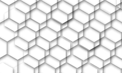 Naklejka premium Abstract white and grey seamless hexagon pattern background. Abstract hexagonal concept technology background. Vector Illustration