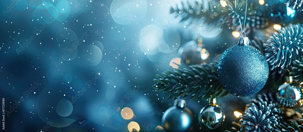 Aufkleber Classic blue background with a blurred effect perfect for a Christmas card featuring a textured New Year s theme with copy space image