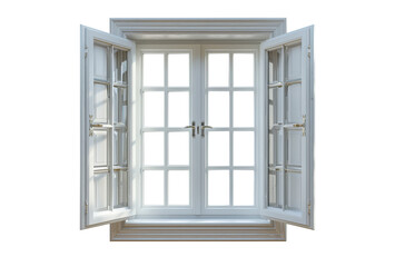 White open window isolated on transparent background.	
