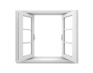 White open window isolated on transparent background.	
