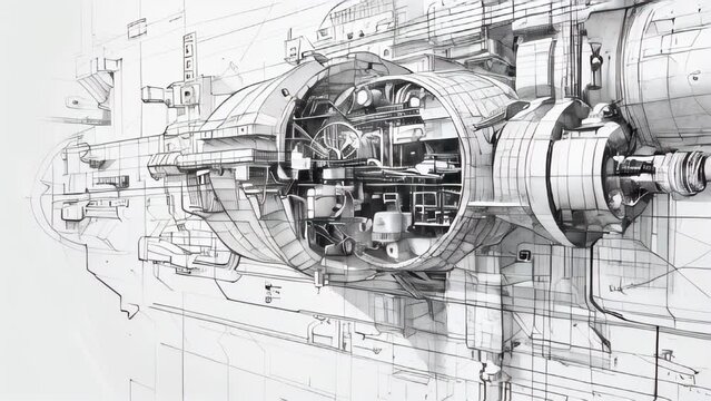 Engineering drawing of mechanism and design background