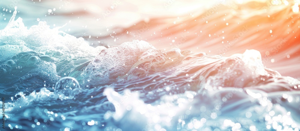 Leinwandbilder abstract summer banner background featuring water waves in sunlight with a clear white water surface
