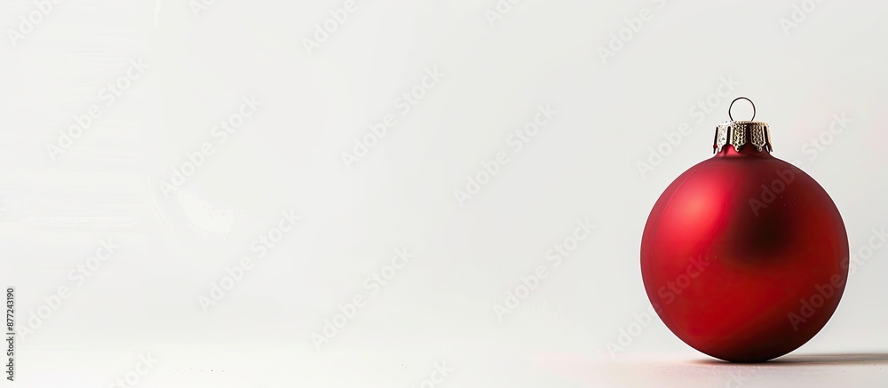 Leinwandbilder red christmas ornament showcased against a white backdrop with space for text or images. with copy s