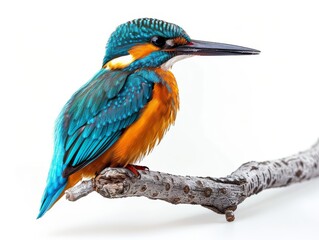 a Kingfisher perched on a small branch 