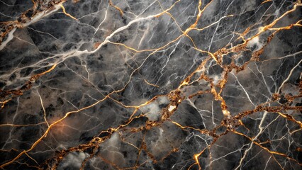 Dark marble texture with golden veins