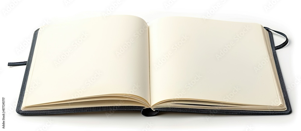 Aufkleber Isolated on a white background a section of a blank notebook is displayed with a clear area for adding images or text known as a copy space image