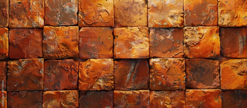 Poster An abstract backdrop featuring aged orange bricks with room for text or graphics perfect as a copy space image