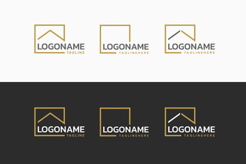 Simple Modern Home Real Estate Logo Construction Building Symbol Design Vector