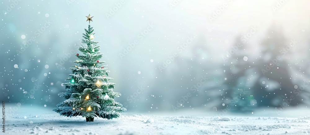 Aufkleber a white card with a christmas tree background provides ample copy space for your ad greetings or log