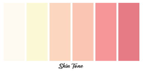 Cream skin tones color palette vector