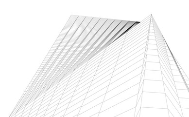 Modern architecture. Building concept sketch.